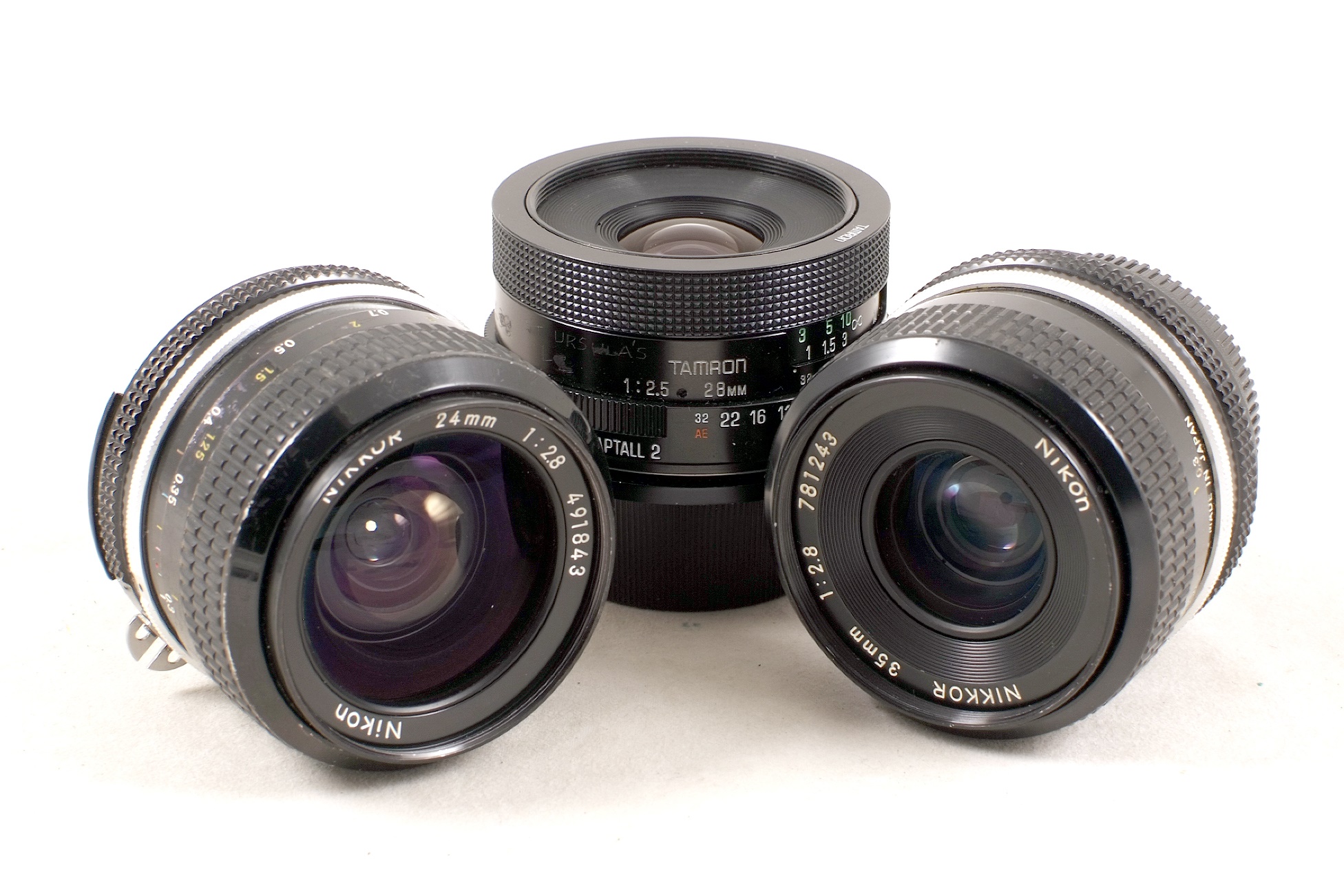 Nikon 24mm & 35mm & a Tamron 28mm Manual Lens - Image 2 of 2