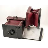 Gorez Anschutz Folding Strut Camera, Maroon Bellows