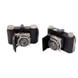 A Pair of Early Black and Nickel Kodak Retina (143) Folding Cameras