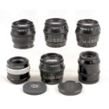 Four Jupiter 8 50mm Lenses & Leitz Focotar Ental Enlarging Lenses