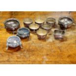 Six Victorian silver salt cellars, Birmingham 1890, lobed circular, 4.