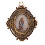 A devotional oval pendant of the Virgin, late 17th/early 18th Century,