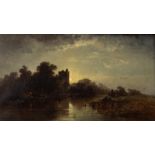 Caroline Fanny Williams (British 1836-1921)/Cookham Ferry by Night/monogrammed CFW and inscribed on