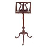 A George III mahogany duet stand,