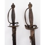 A George III sword with wire bound grip and pierced pommel and guard,