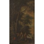 Manner of David Teniers/Figure Beneath a Tree in a Wooded Landscape/oil on oak panel, 21.
