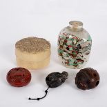 Sundry Oriental items including a Chinese cinnabar lacquer box, 3.
