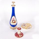 A Chamberlain porcelain scent bottle and stopper, circa 1840, of elongated pear shape,