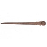An Irish silver meat skewer, marks rubbed, circa 1835,