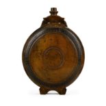 An early 19th Century wooden water flask of large proportions,