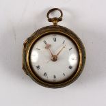 A pair-cased gilt metal verge pocket watch, William Chatham, London No.