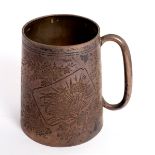 A Victorian silver mug, Birmingham 1893, tapered cylindrical,