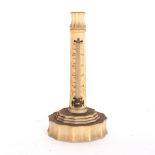 An Anglo-Indian ivory table barometer, circa 1830, on stepped rosette shaped base, 16.