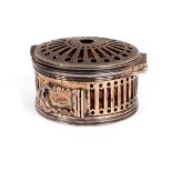 A George III silver wax taper box, Thomas & Daniel Leader, Sheffield 1811, pierced cylindrical,