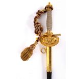 A Victorian High Sheriff's dress sword, by Hill Brothers, Old Bond St, monogrammed VR,