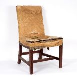 A George III mahogany side chair on square chamfered front legs/Provenance: Spetchley Park