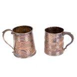 A George IV silver mug, William Eaton, London 1827, tapered cylindrical,