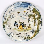 A Savona (Folko Factory) lobed circular dish, late 18th Century,