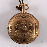 A French gold verge pocket watch, by Isaac Poret & Fils, no.