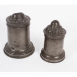 Two 19th Century heavy pewter moulds, for jelly or blancmange,