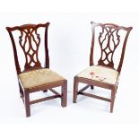 A pair of child's mahogany side chairs, in George III style,