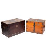 The Berkeley Plate Chests, 19th Century, each oak with iron mountings, comprising no. 4 and no.
