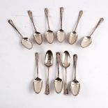 Eleven George III Hanoverian pattern silver tablespoons, T. & W.