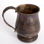 A George IV silver mug, George Knight, London 1823, of baluster form,