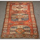 A Kazakh rug, Southwest Caucasus, inscribed and dated 1890,