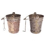 A pair of Italian holy water buckets, Naples, circa 1850,