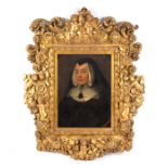 17th Century English School/Portrait of a Lady in Holy Order/head and shoulders,