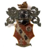 A polychrome sheet copper armorial for Sir James Pender,