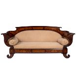 A Dutch mahogany and marquetry sofa, circa 1820,