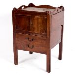 A George III mahogany tray-top commode,