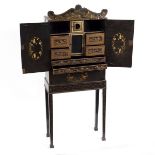 A Chinese export lacquered cabinet on stand,