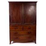 A George III mahogany linen press,