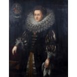 After the 17th Century English School/Portrait of a Lady/three-quarter length,