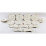 A group of Copeland Spode crested and plain dinner wares with gadrooned rims comprising a sauce