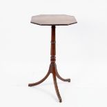 A Regency mahogany octagonal occasional table, on a turned stem and splayed legs, 40.