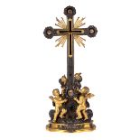 An Italian silver, gilt bronze and reliquary cross, Rome, 19th Century,