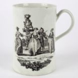 A Worcester cylindrical mug, circa 1760,