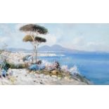 Guglielmo Giusti (Italian 1824-1916)/The Bay of Naples/The Amalfi Coast/a pair/signed/gouache,