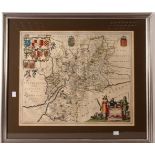 Johannes Blaeu (1650-1712)/Glocestria Ducatus Vulgo Glocester/hand coloured map,