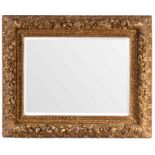 A late 17th Century gilt gesso frame, now a wall mirror fitted bevelled glass,