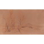 Edward Lear (British 1812-1888)/Castel Giulrile Landscape/dated, Jan 7th 1845/brown ink, 21.