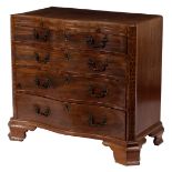 A George III mahogany serpentine front chest,