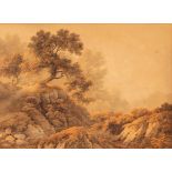 Follower of William Havell (1782-1857)/Rocky Wooded Landscape/watercolour,