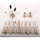 A set of eight silver dessert knives and forks, William Eley & William Fearn, London 1823,