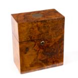 A Victorian walnut decanter box, fitted Bramah locks,