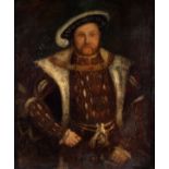 18th Century English School/Portrait of Henry VIII/oil on canvas, relined,